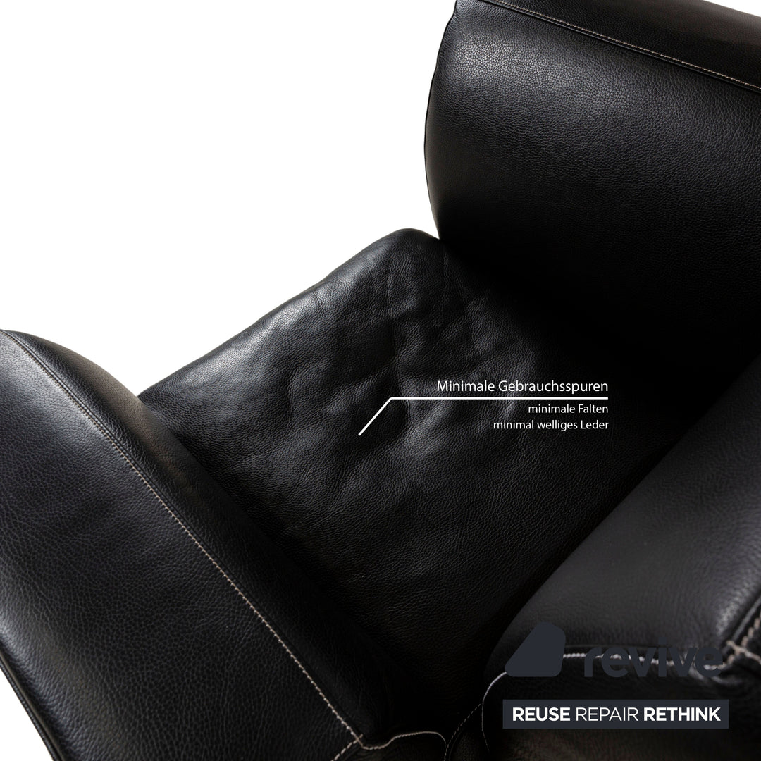 Bretz Moon Leather Armchair Black