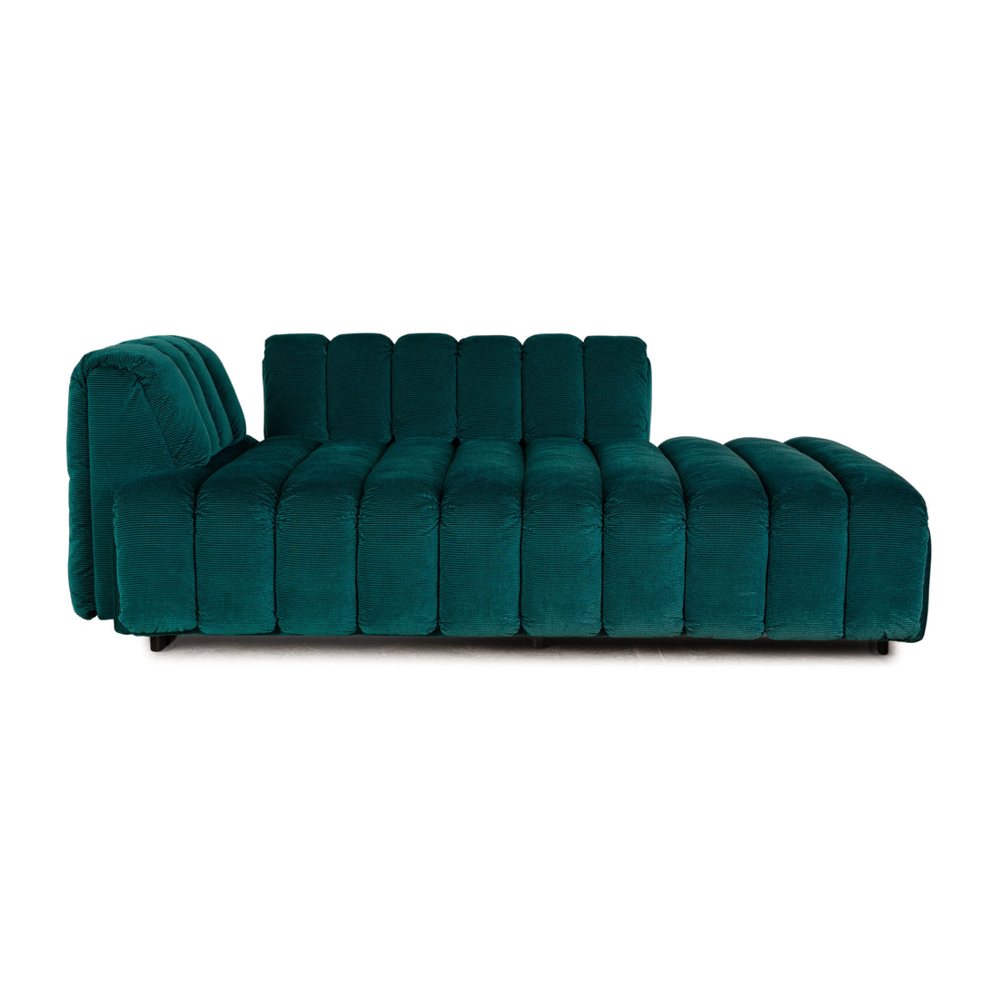 Bretz Moonraft Fabric Two Seater Turquoise Sofa Couch Exhibit