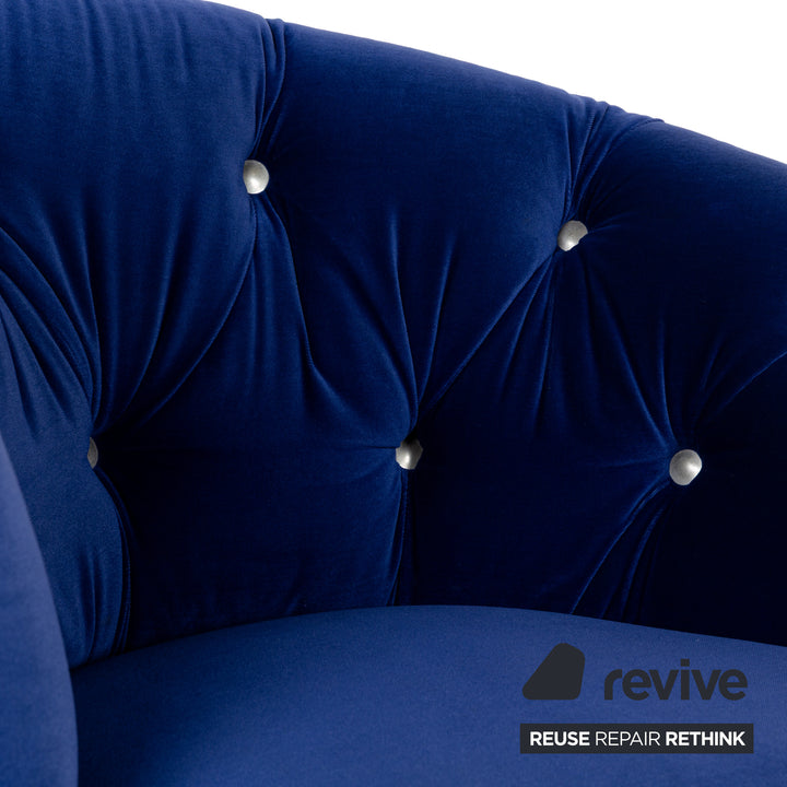 Bretz Nana fabric sofa set blue lounger armchair