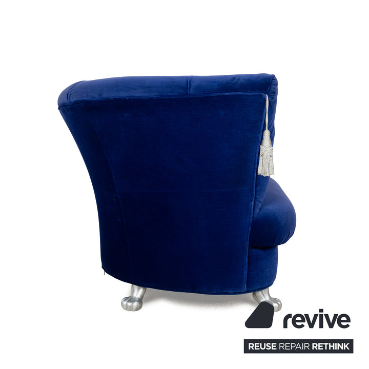 Bretz Nana fabric sofa set blue lounger armchair