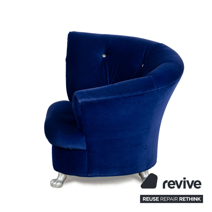 Bretz Nana fabric sofa set blue lounger armchair