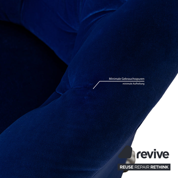 Bretz Nana fabric sofa set blue lounger armchair