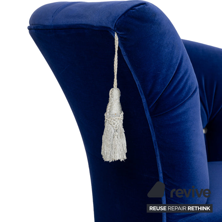 Bretz Nana fabric sofa set blue lounger armchair