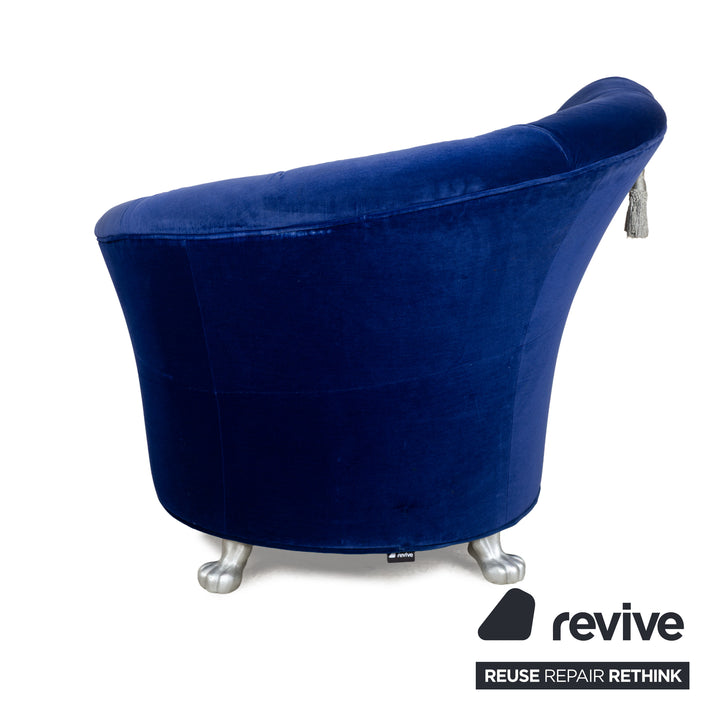 Bretz Nana fabric sofa set blue lounger armchair