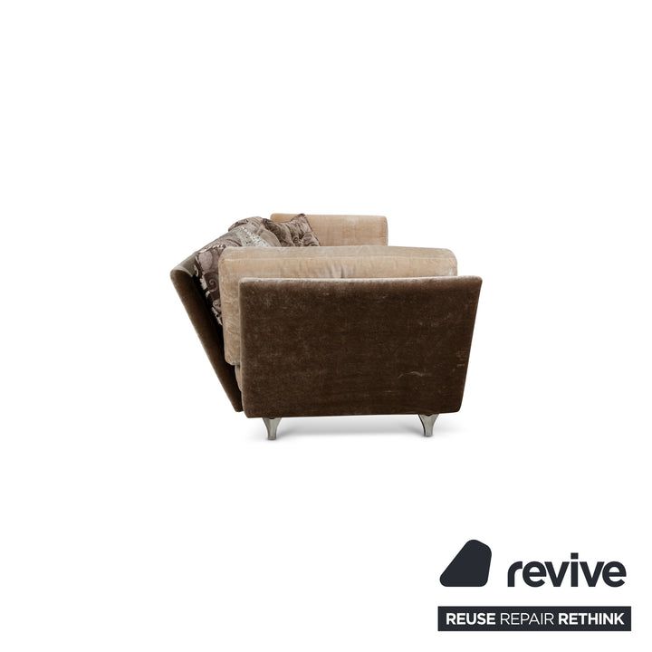 Bretz Napali Sofa Set Fabric Three-Seater Stool Brown Grey Cream Couch