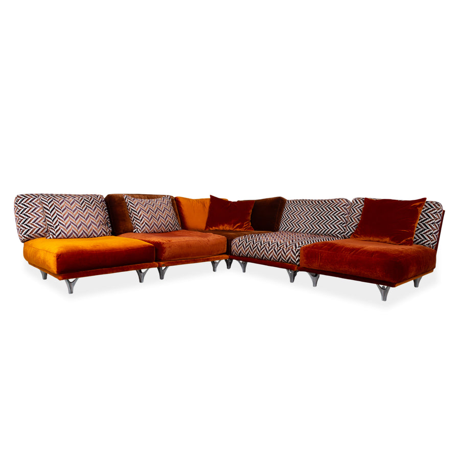 Bretz Napali Stoff Ecksofa Orange Sofa Couch