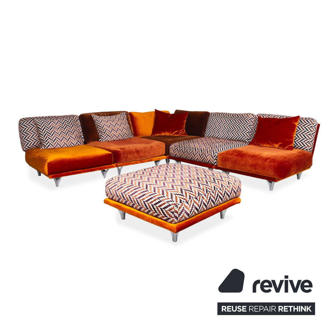 Bretz Napali Stoff Ecksofa Orange Sofa Couch