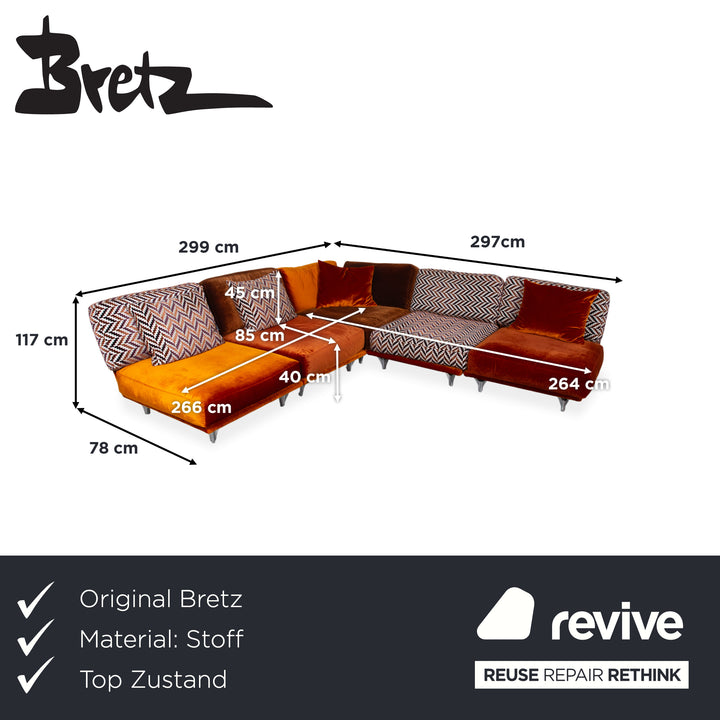Bretz Napali Stoff Ecksofa Orange Sofa Couch