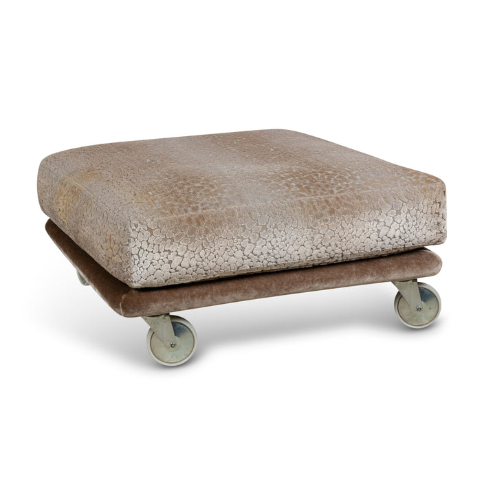 Bretz Napali Fabric Stool Brown Grey Cream Wheels