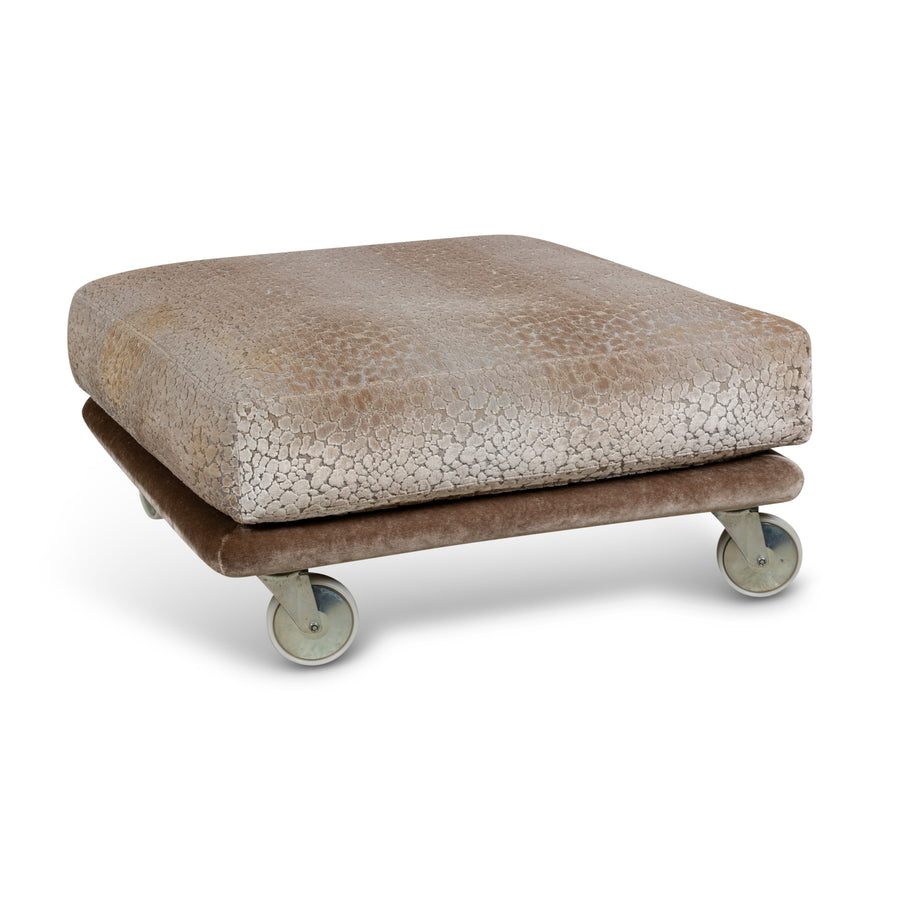 Bretz Napali Fabric Stool Brown Grey Cream Wheels