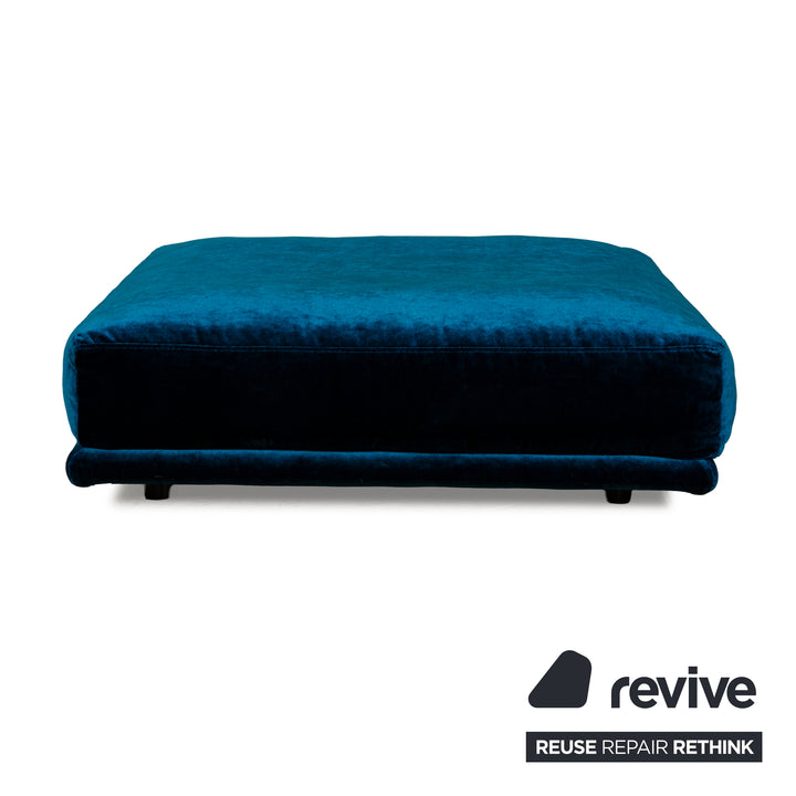 Bretz Napali fabric stool dark blue velvet