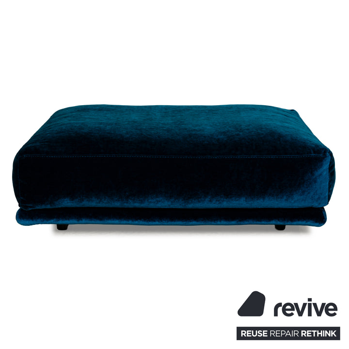 Bretz Napali fabric stool dark blue velvet