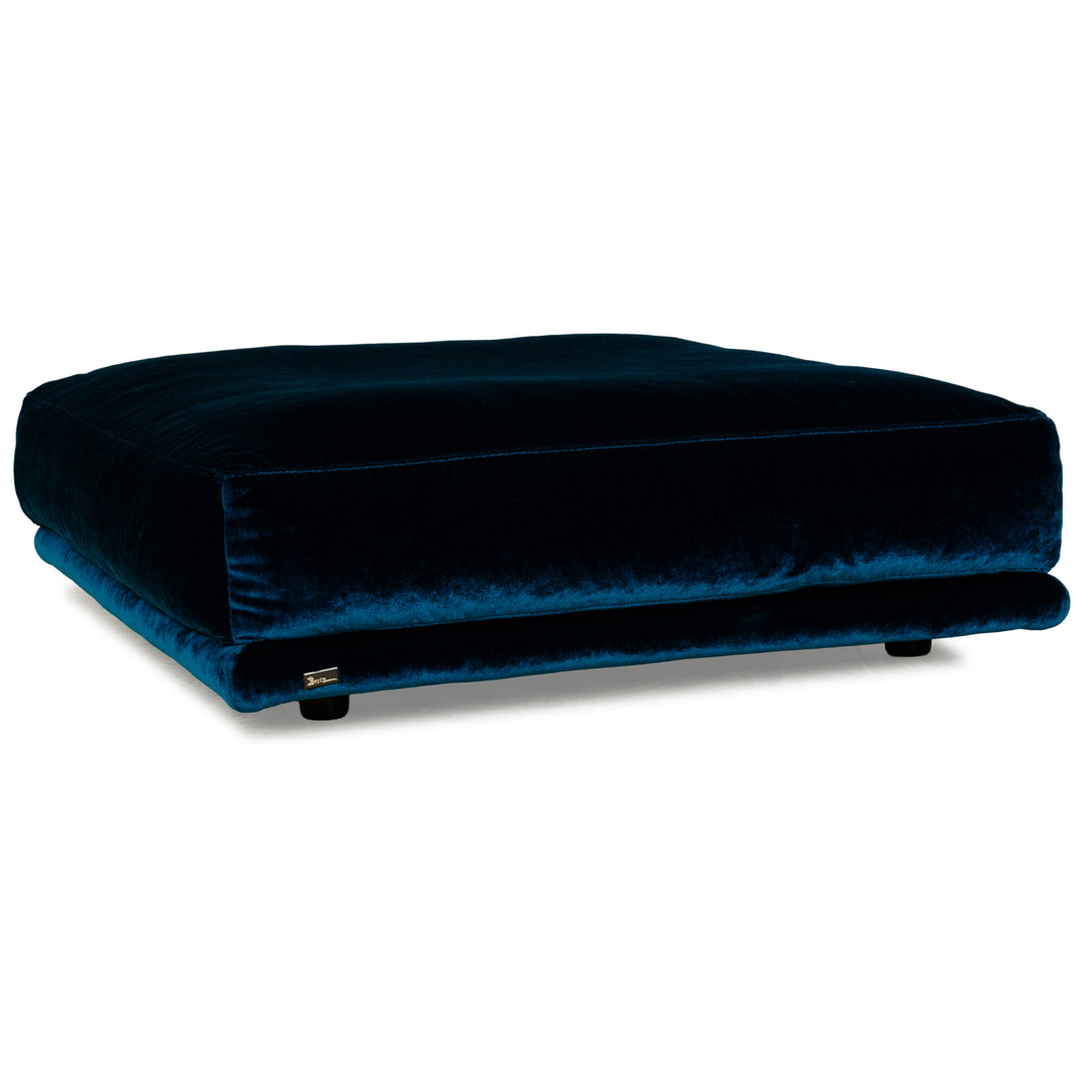 Bretz Napali fabric stool dark blue velvet