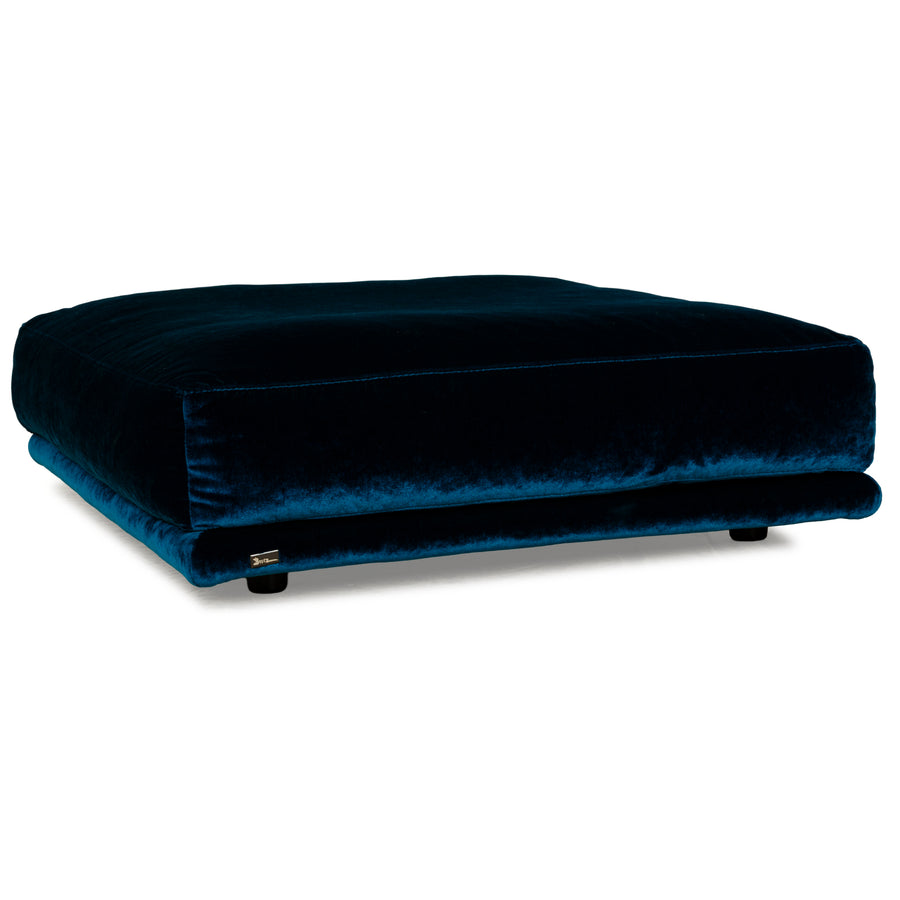 Bretz Napali fabric stool dark blue velvet