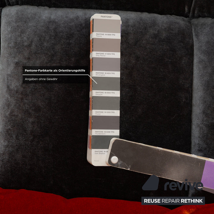 Bretz Ocean 7 Stoff Ecksofa Silber Grau Samt Sofa Couch