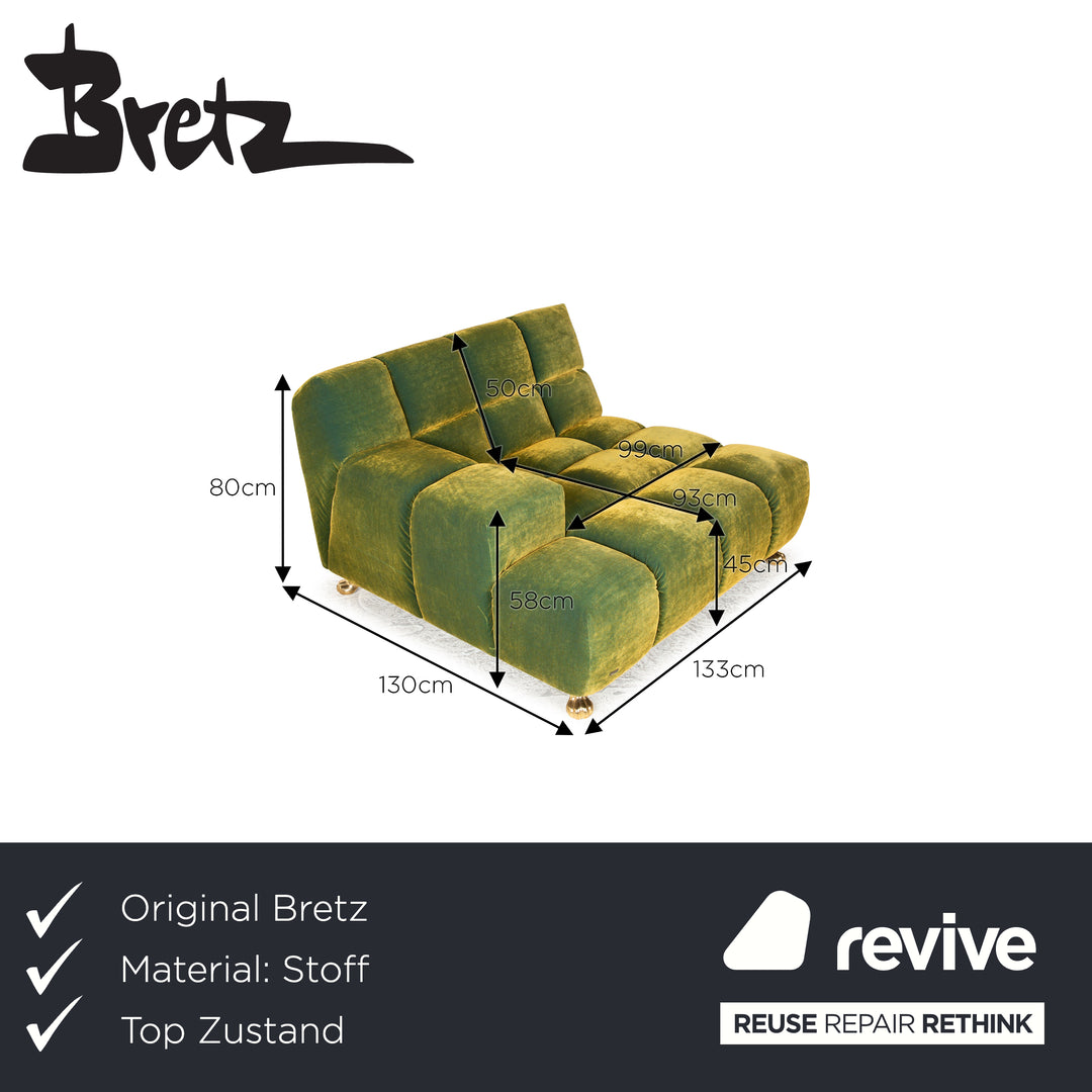 Bretz Ocean 7 Fabric Lounger Green Yellow Recamiere Daybed Sofa Couch