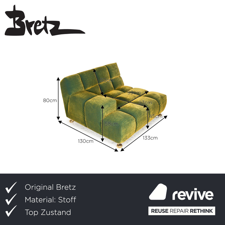 Bretz Ocean 7 Fabric Lounger Green Yellow Recamiere Daybed Sofa Couch