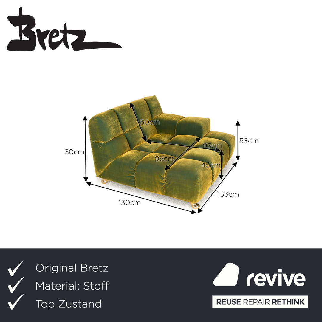 Bretz Ocean 7 Fabric Lounger Green Yellow Recamiere Daybed Sofa Couch