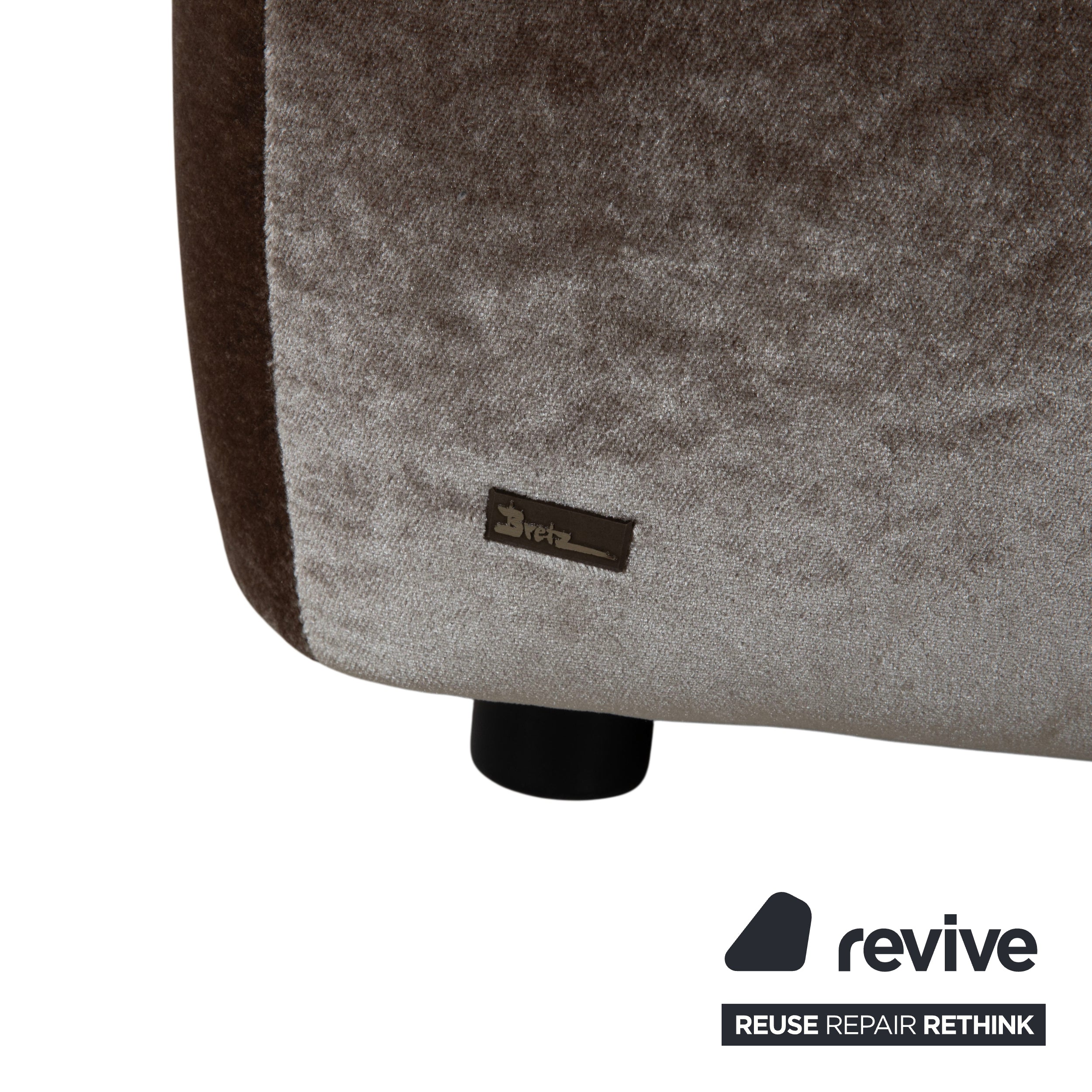 Bretz Ocean 7 Stoff Velours Ecksofa Grau Austernpilz Sofa Couch