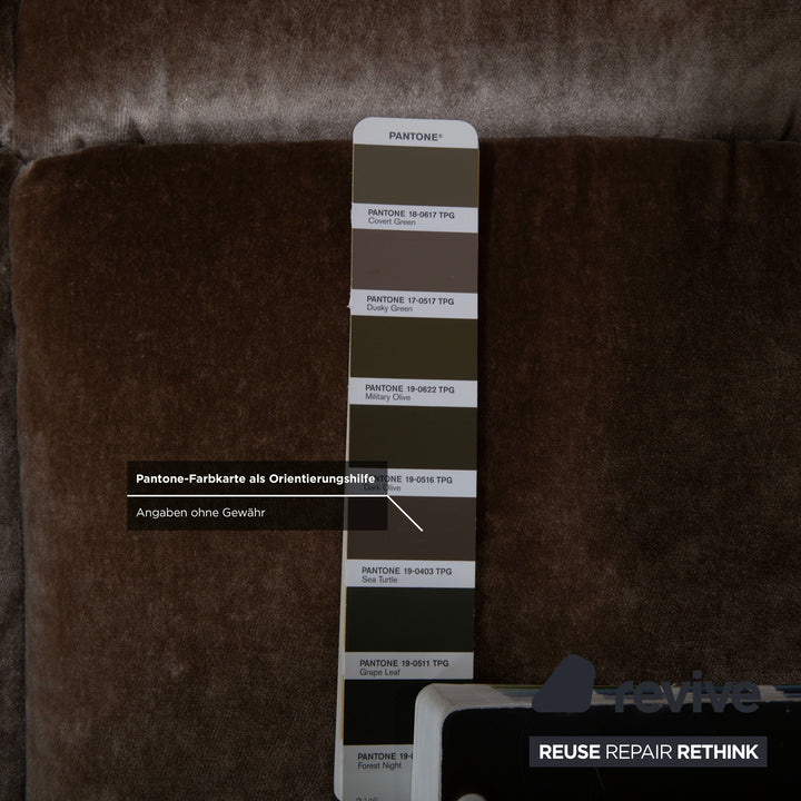 Bretz Ocean 7 Stoff Velours Ecksofa Grau Austernpilz Sofa Couch