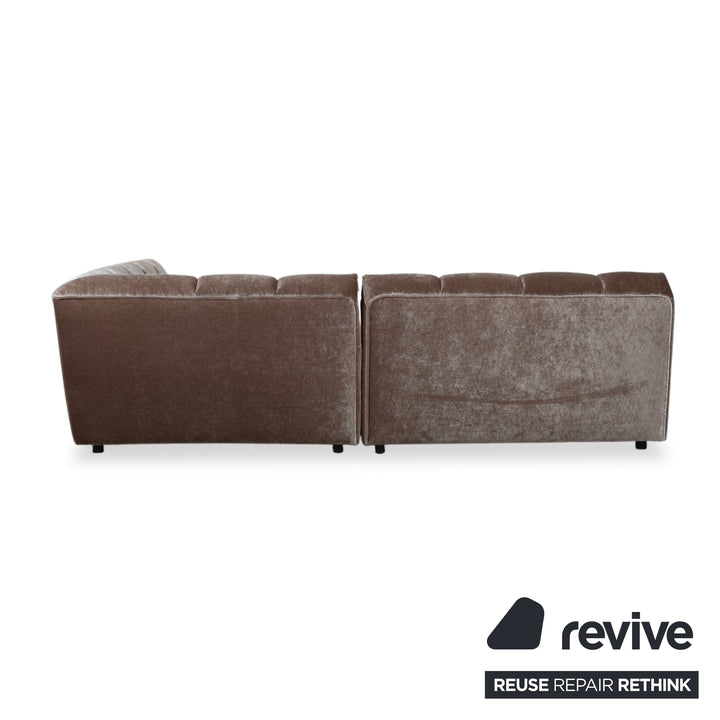 Bretz Ocean 7 Stoff Velours Ecksofa Grau Austernpilz Sofa Couch