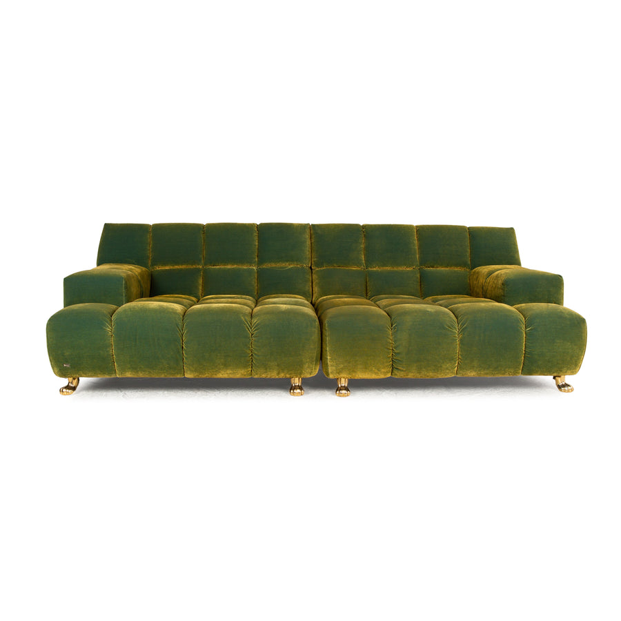 Canapé Bretz Ocean 7 en tissu quatre places vert jaune