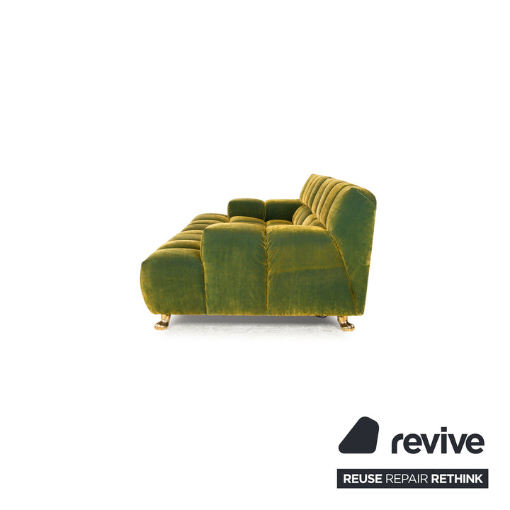 Bretz Ocean 7 Fabric Four Seater Green Yellow Sofa Couch