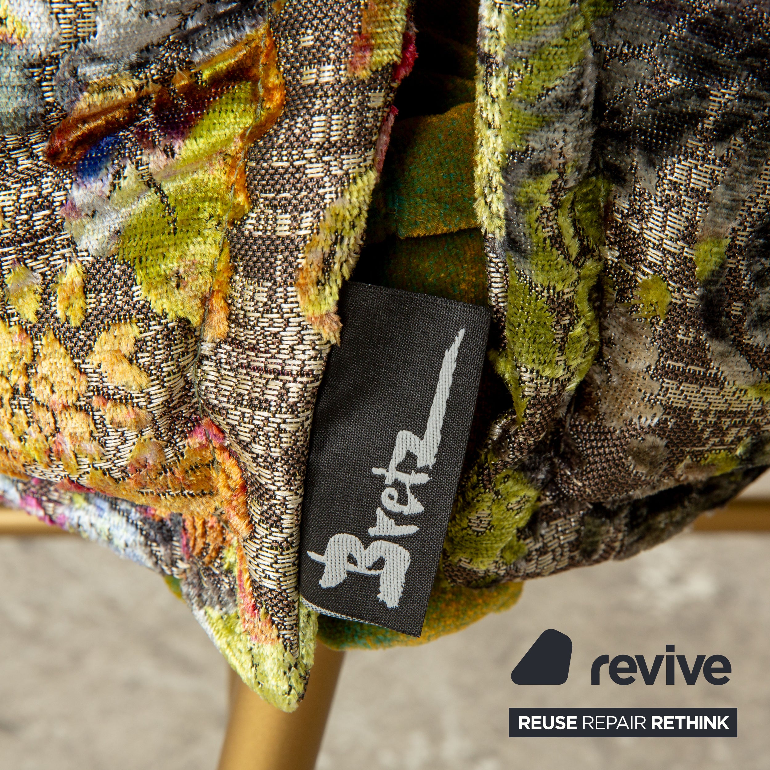 Bretz Ohlinda Garnitur MDF Esstisch & 6x Stoff Stühle Grün Creme Weiß Gold midsummer oliv bunt Blumenmuster Muster Samt Esszimmer 270 x 110 x 74 cm