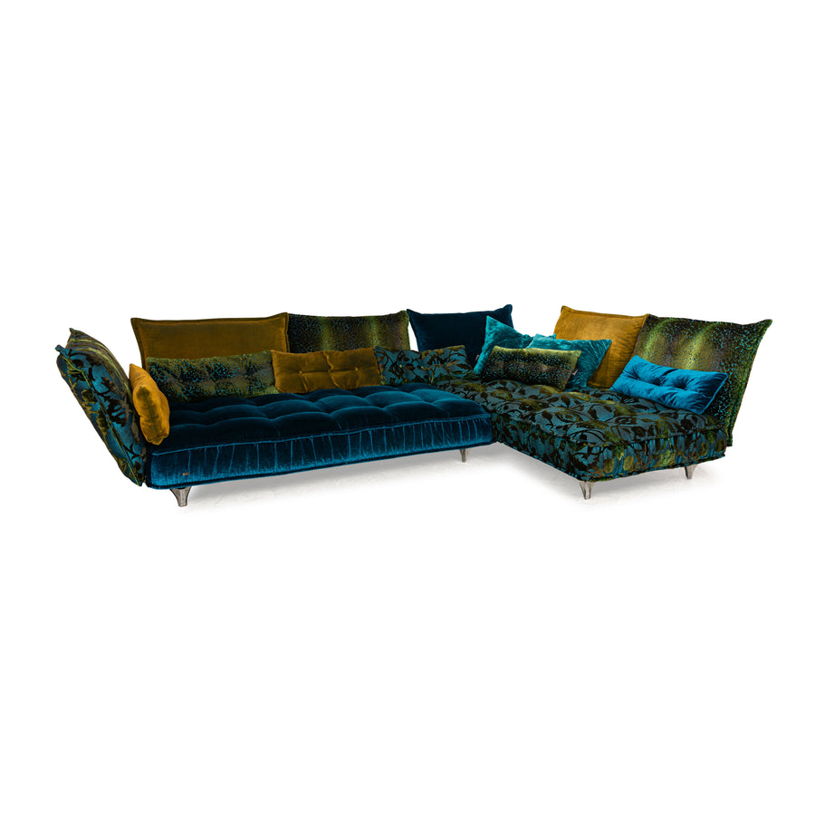 Bretz Ohlinda Stoff Ecksofa Blau Grün Gelb Sofa Couch