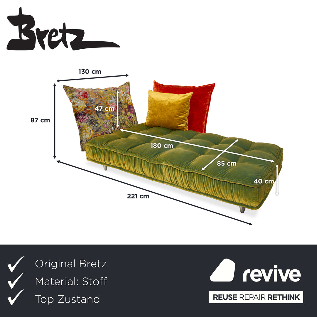Bretz Ohlinda Stoff Liege Grün midsummer oliv bunt Blumenmuster Muster Samt Daybed