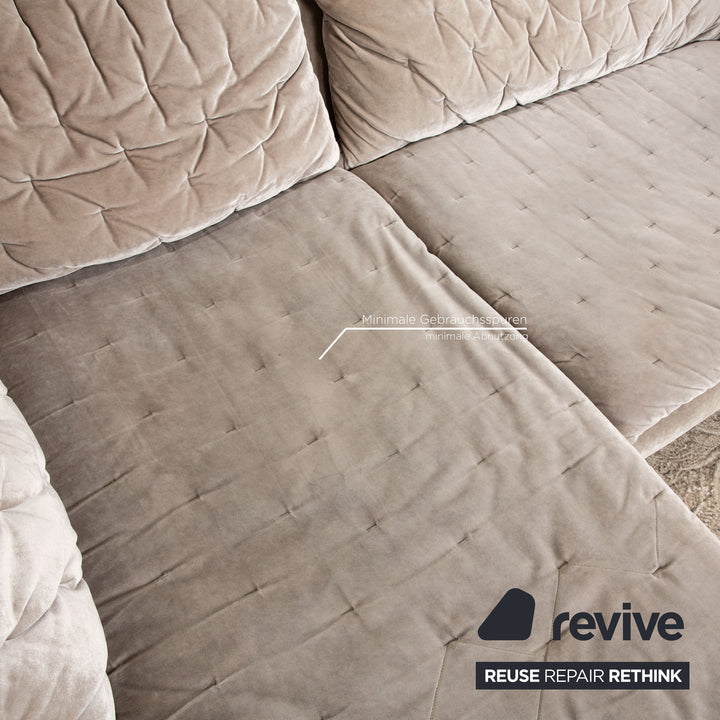 Bretz Pliee Fabric Corner Sofa Gray Silver Recamiere Left Sofa Couch