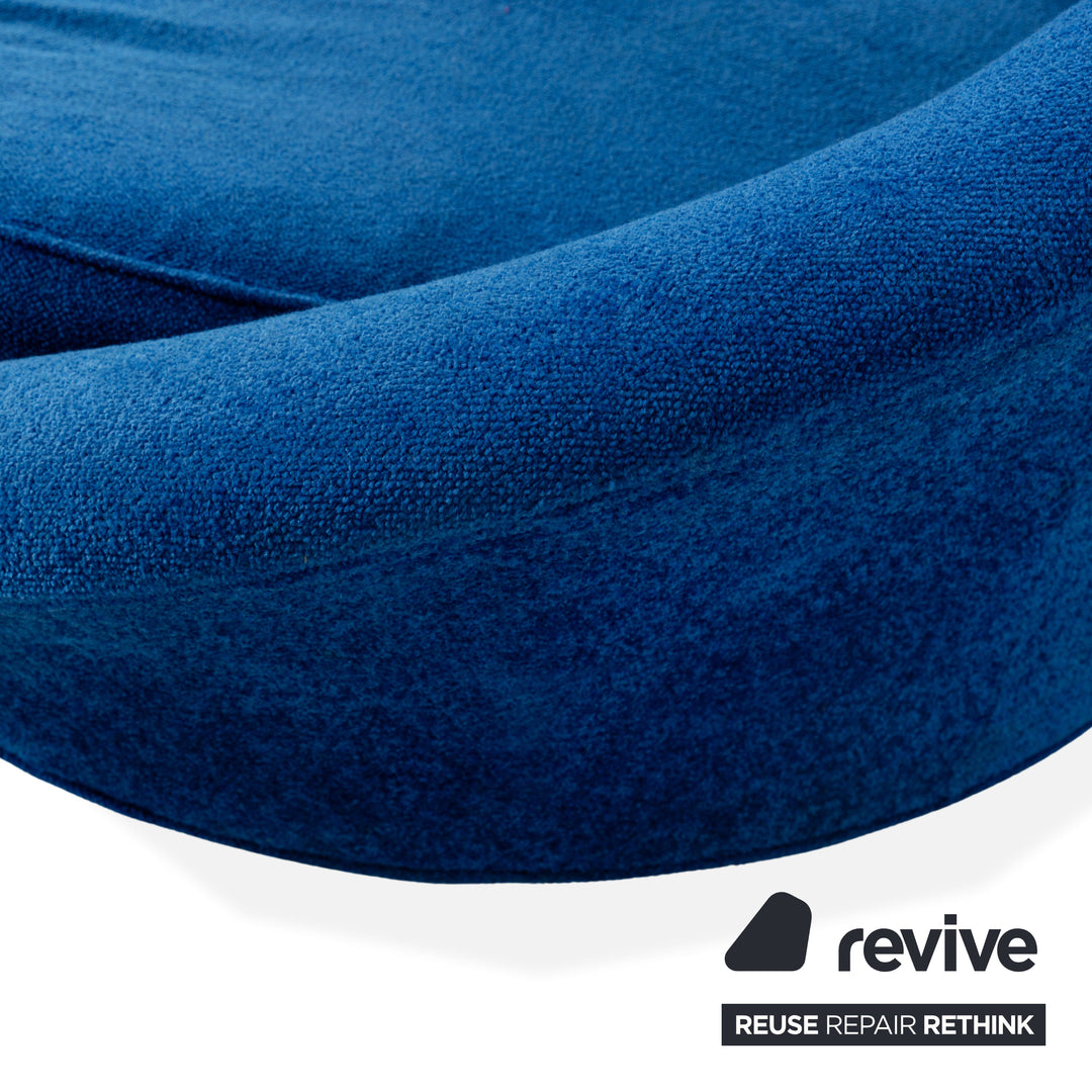 Bretz Pool Stoff Dreisitzer Blau Sofa Couch