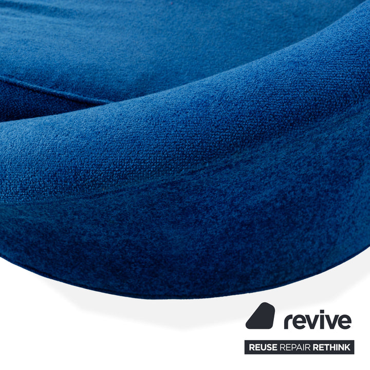 Bretz Pool Stoff Dreisitzer Blau Sofa Couch