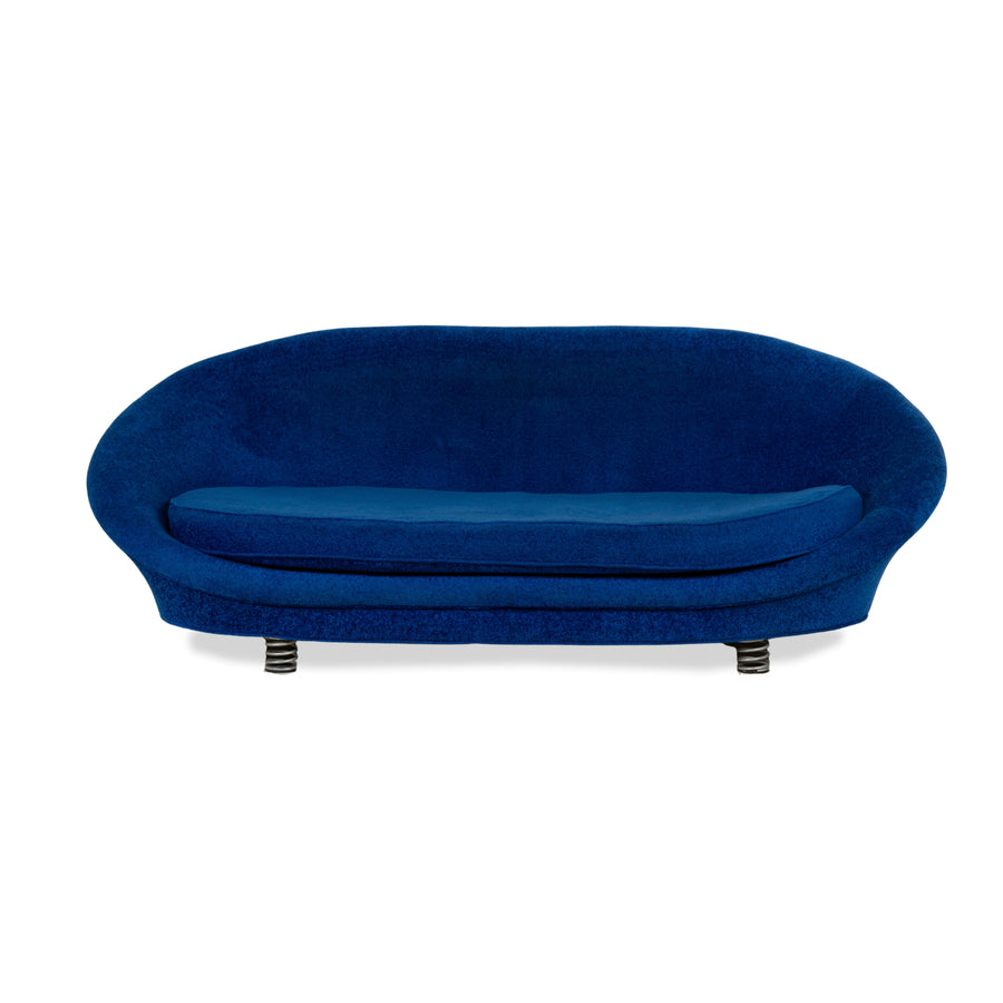 Bretz Pool Fabric Three-Seater Blue Sofa Couch