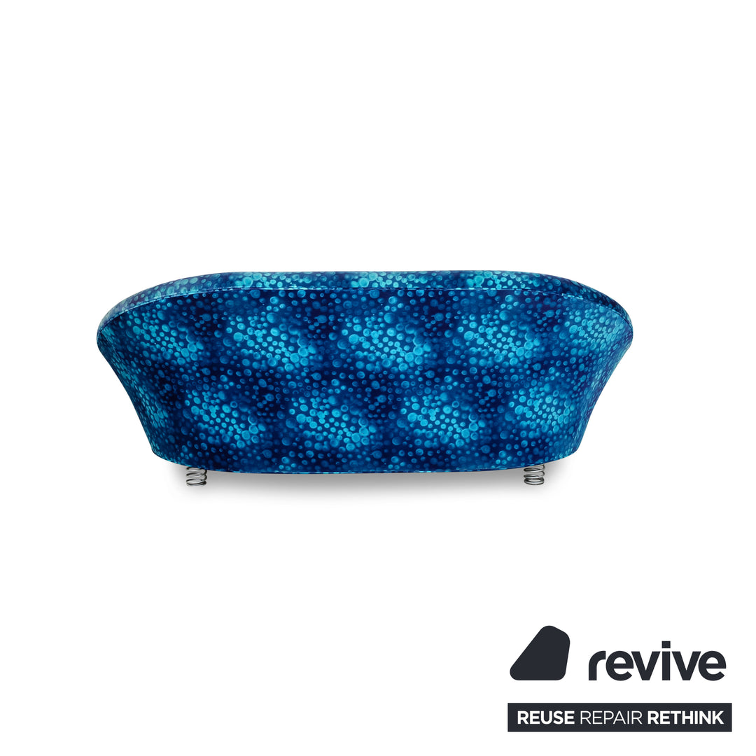 Bretz Pool Stoff Dreisitzer Blau Sofa Couch