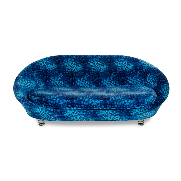 Bretz Pool Stoff Dreisitzer Blau Sofa Couch