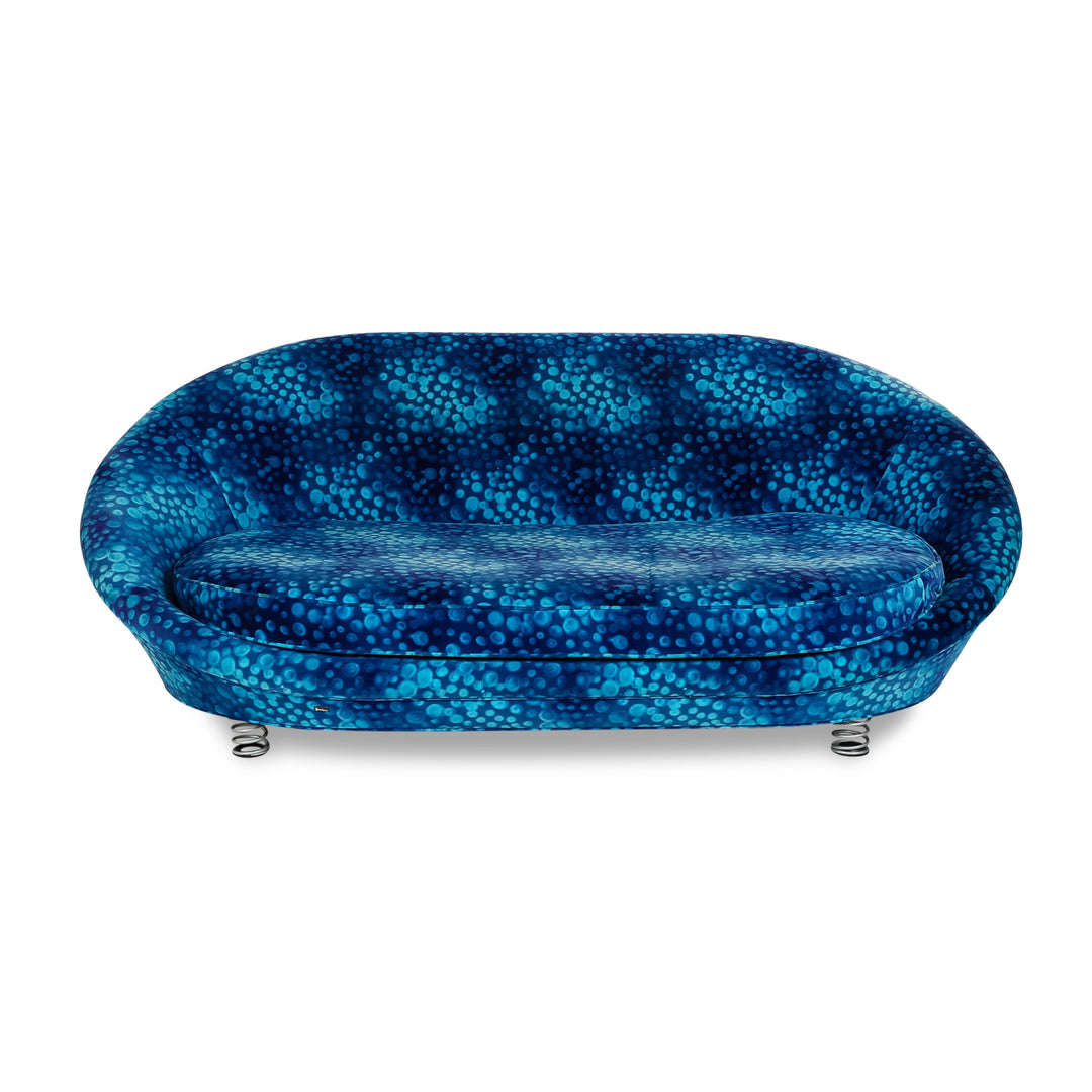 Bretz Pool Stoff Dreisitzer Blau Sofa Couch