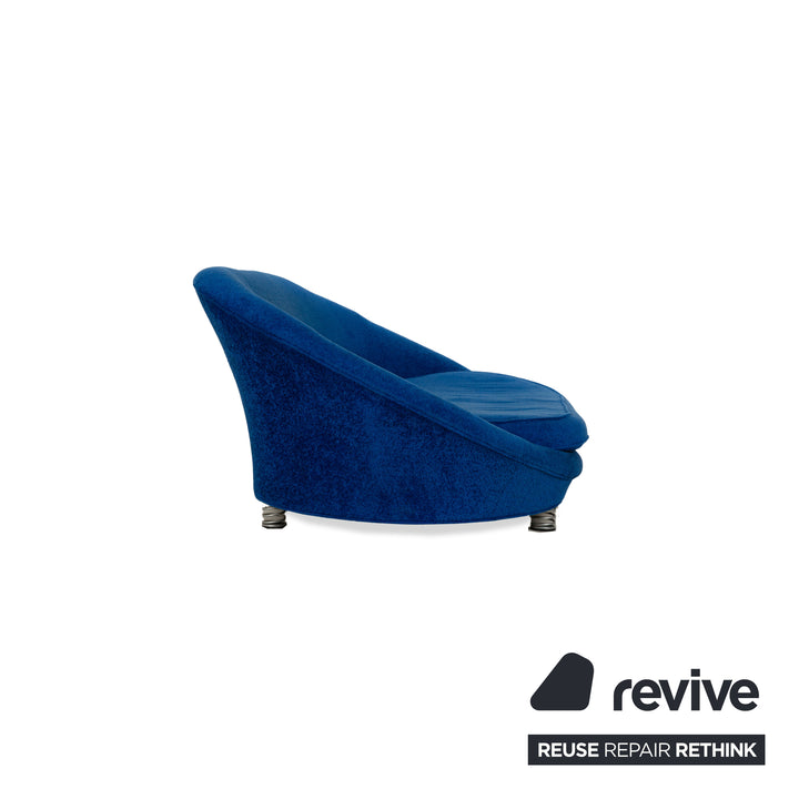 Bretz Pool Stoff Dreisitzer Blau Sofa Couch