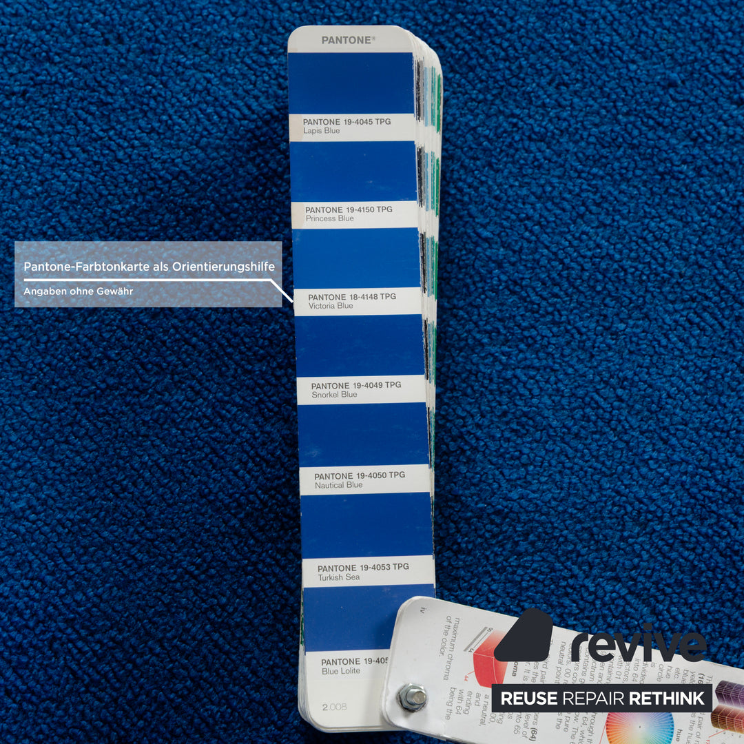 Bretz Pool Stoff Dreisitzer Blau Sofa Couch