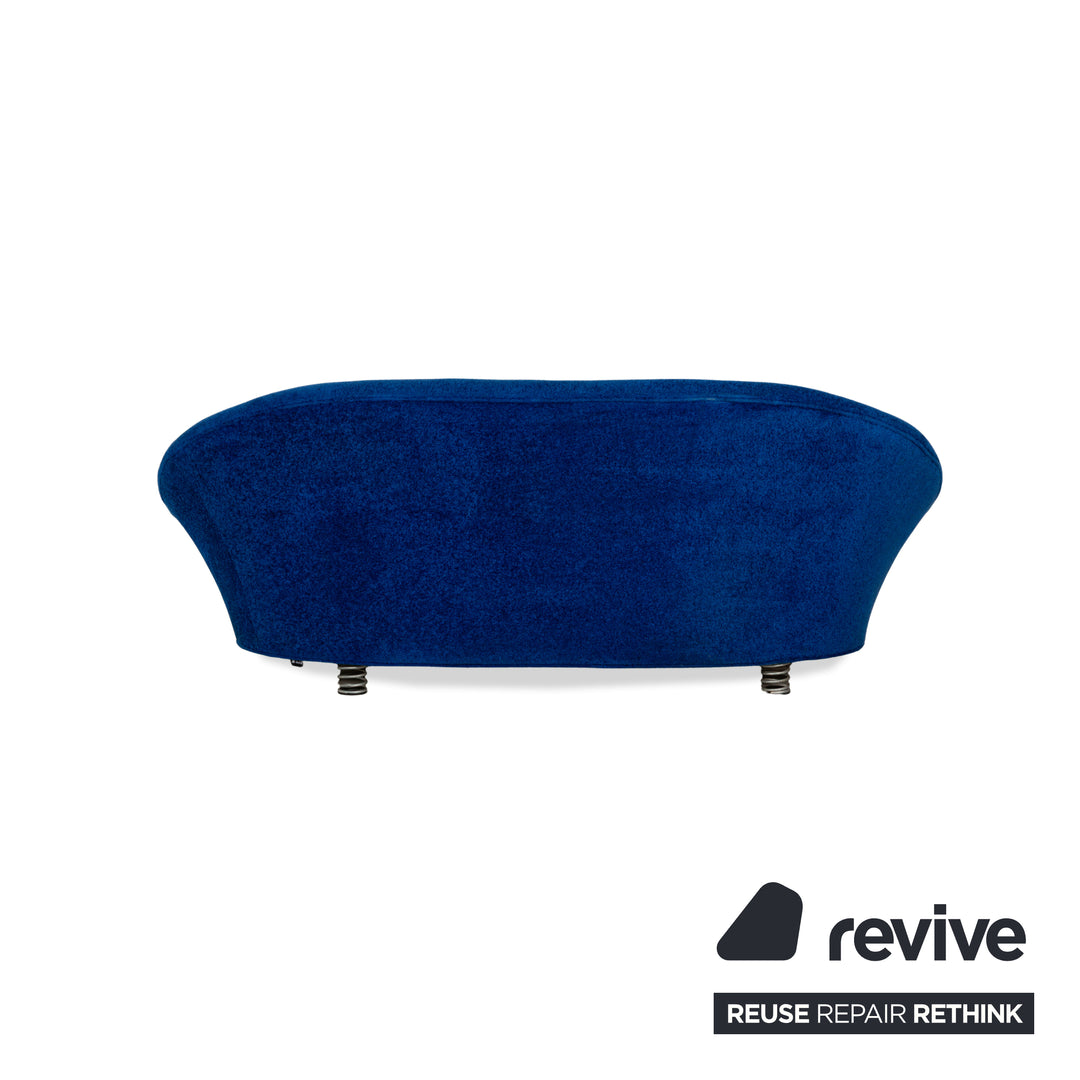 Bretz Pool Stoff Dreisitzer Blau Sofa Couch