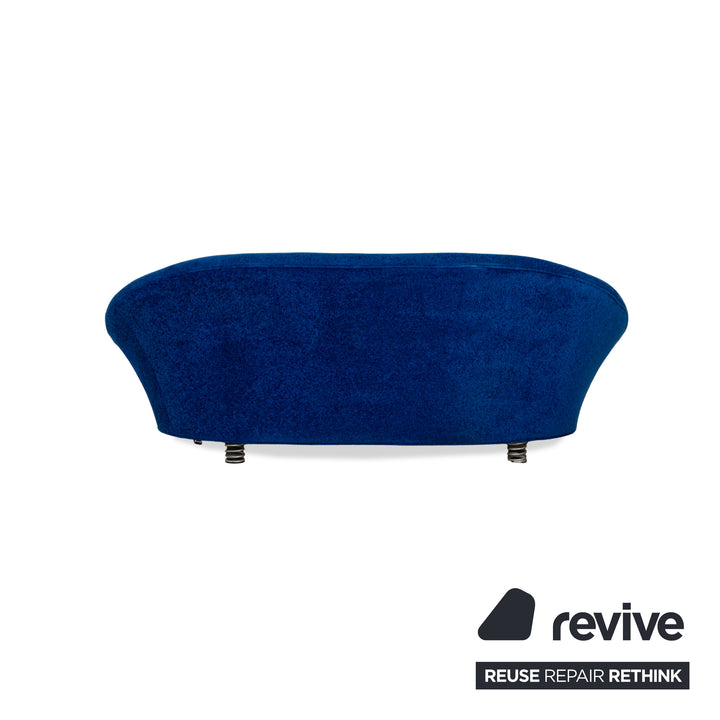 Bretz Pool Stoff Dreisitzer Blau Sofa Couch