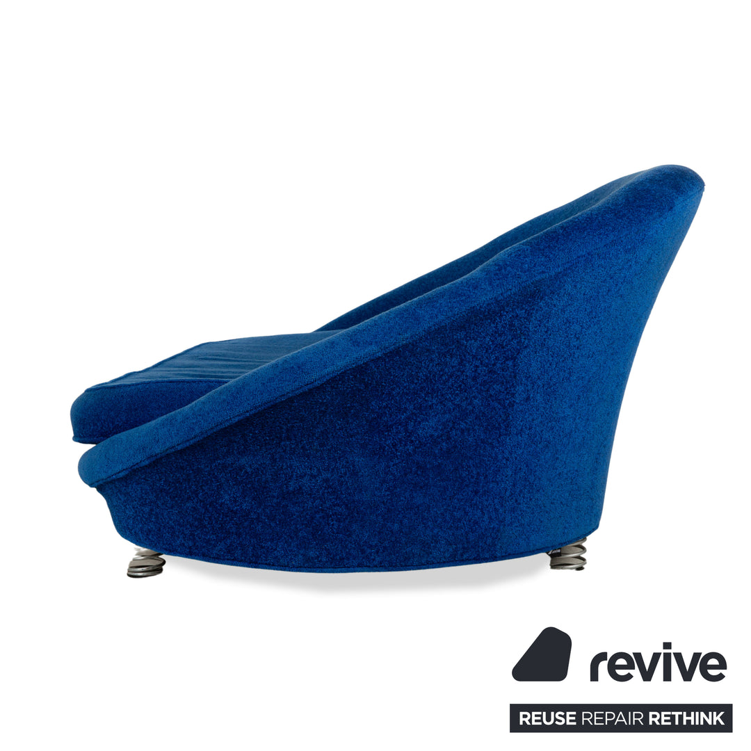 Bretz Pool Stoff Dreisitzer Blau Sofa Couch