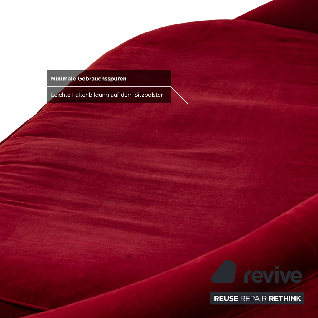 Canapé quatre places en tissu rouge Bretz Pool