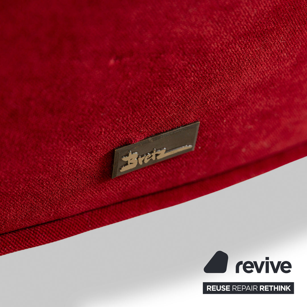 Canapé quatre places en tissu rouge Bretz Pool
