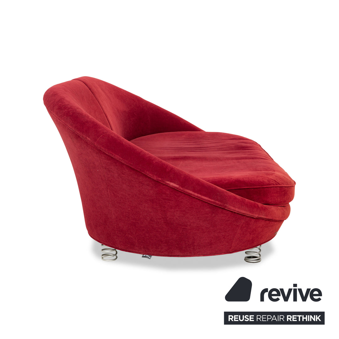 Bretz Pool Fabric Four-Seater Red Sofa Couch