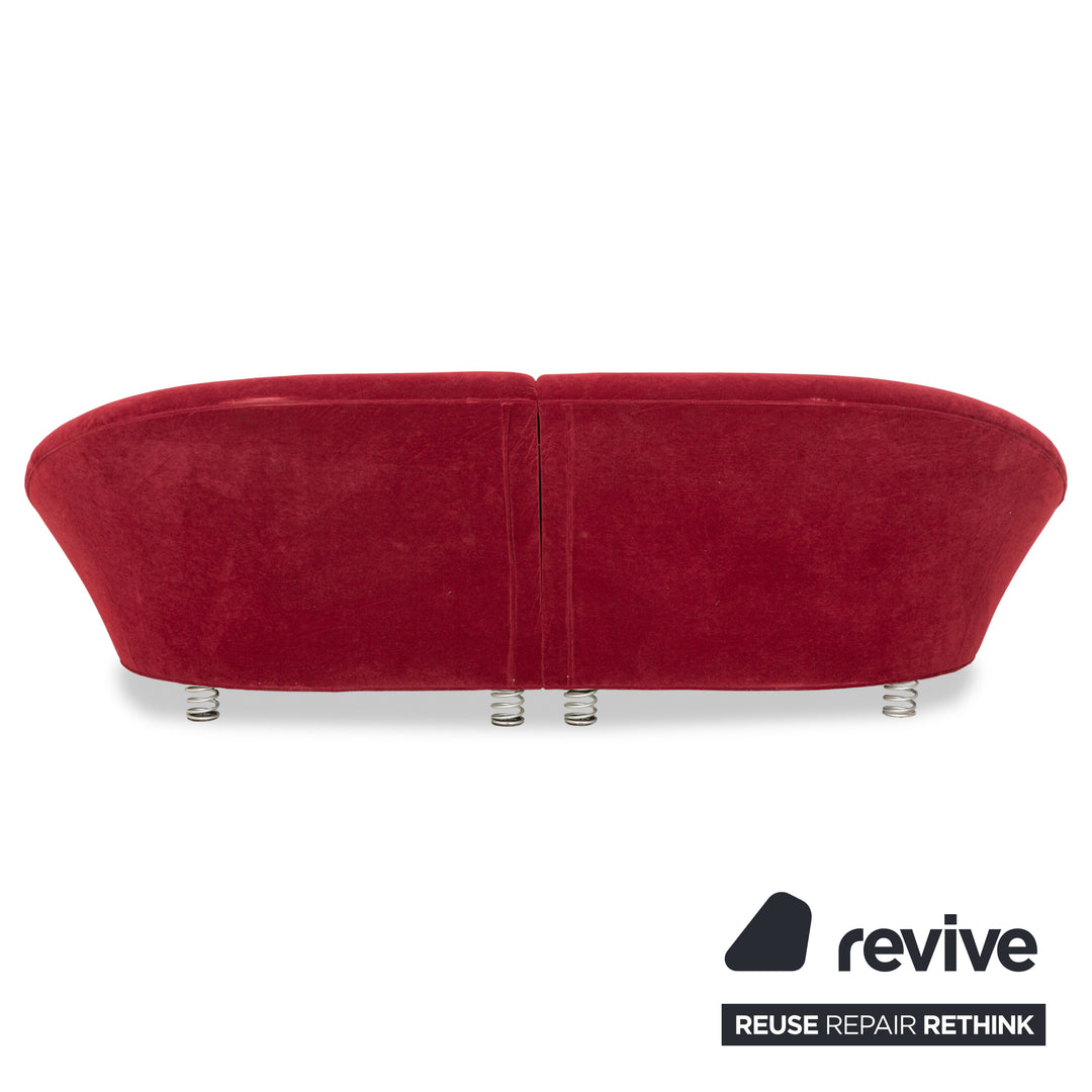 Canapé quatre places en tissu rouge Bretz Pool