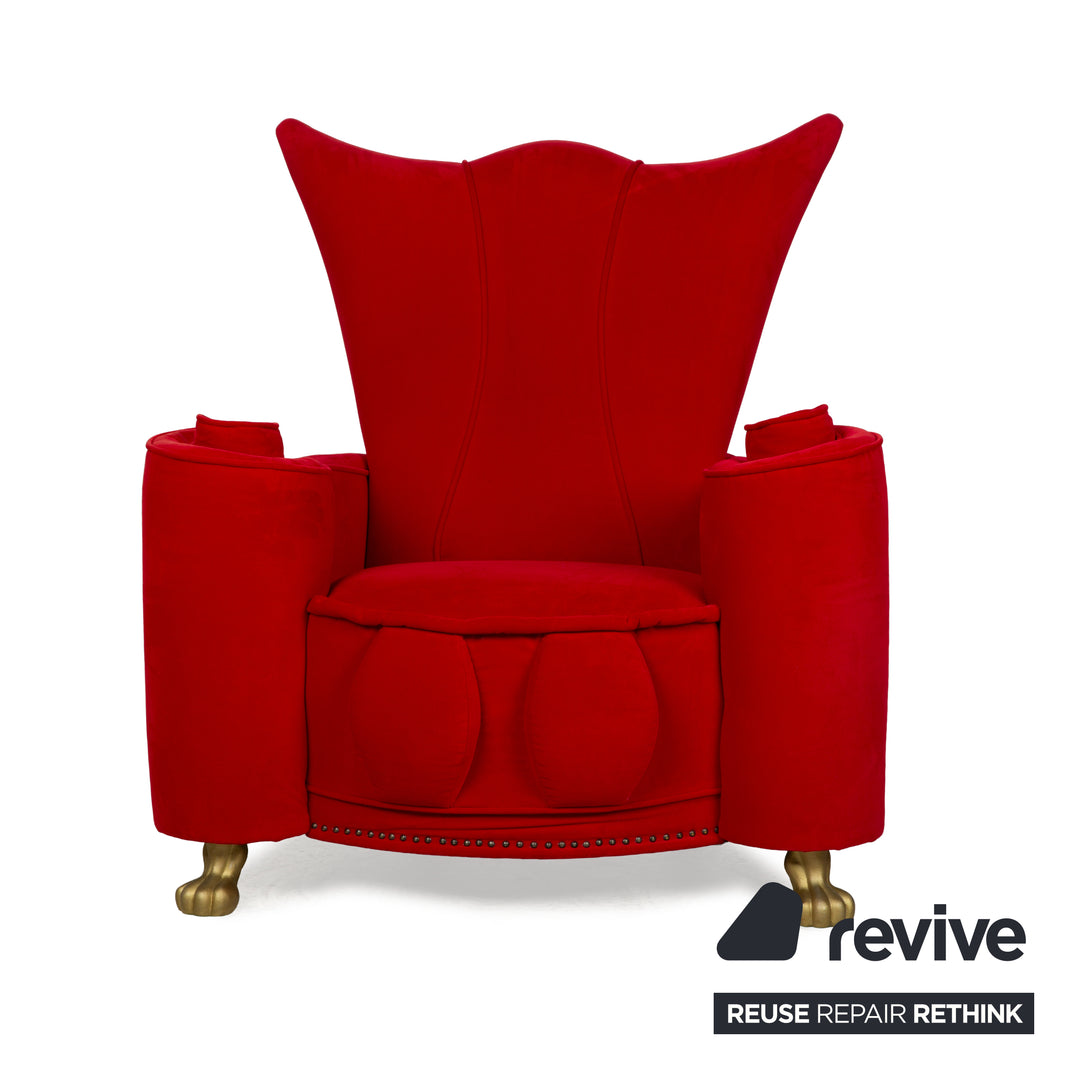 Fauteuil en tissu Bretz Rose rouge