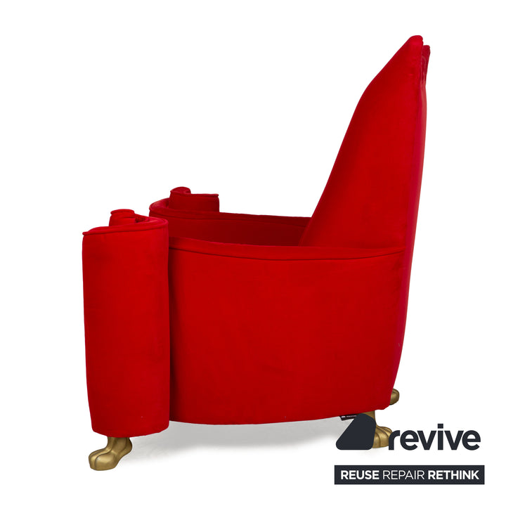 Fauteuil en tissu Bretz Rose rouge