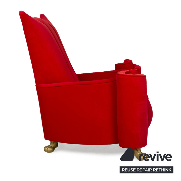 Fauteuil en tissu Bretz Rose rouge