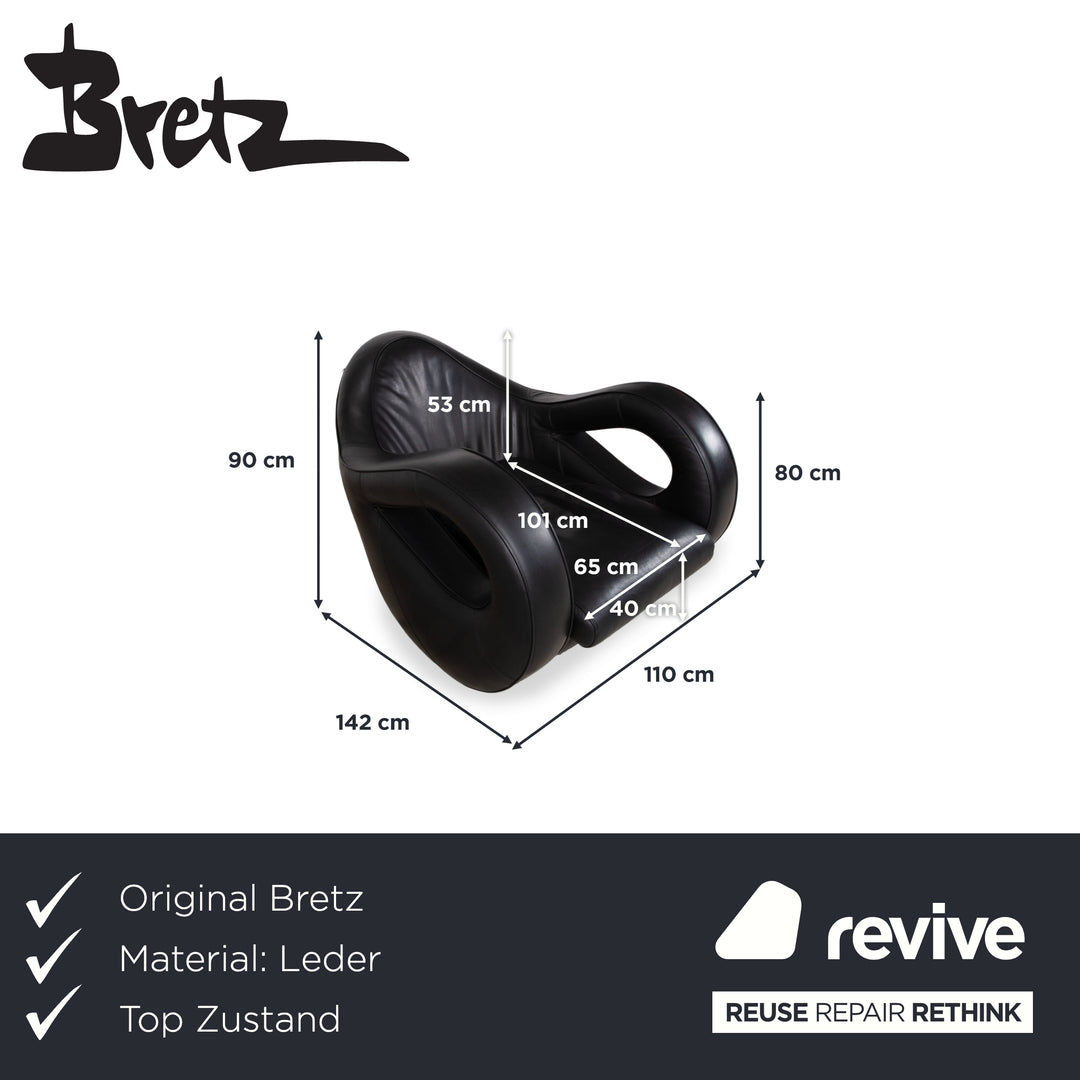 Bretz Slow Rider Leder Sessel Schwarz